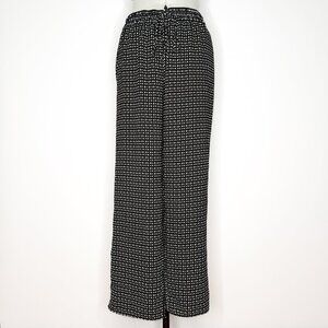 LOFT Black & White Dot High Waist Wide Leg Lounge Pants - Size Extra Small